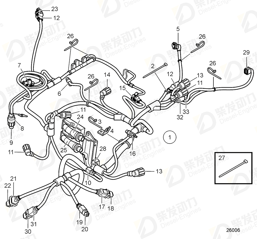 VOLVO Cable harness 21665352 Drawing